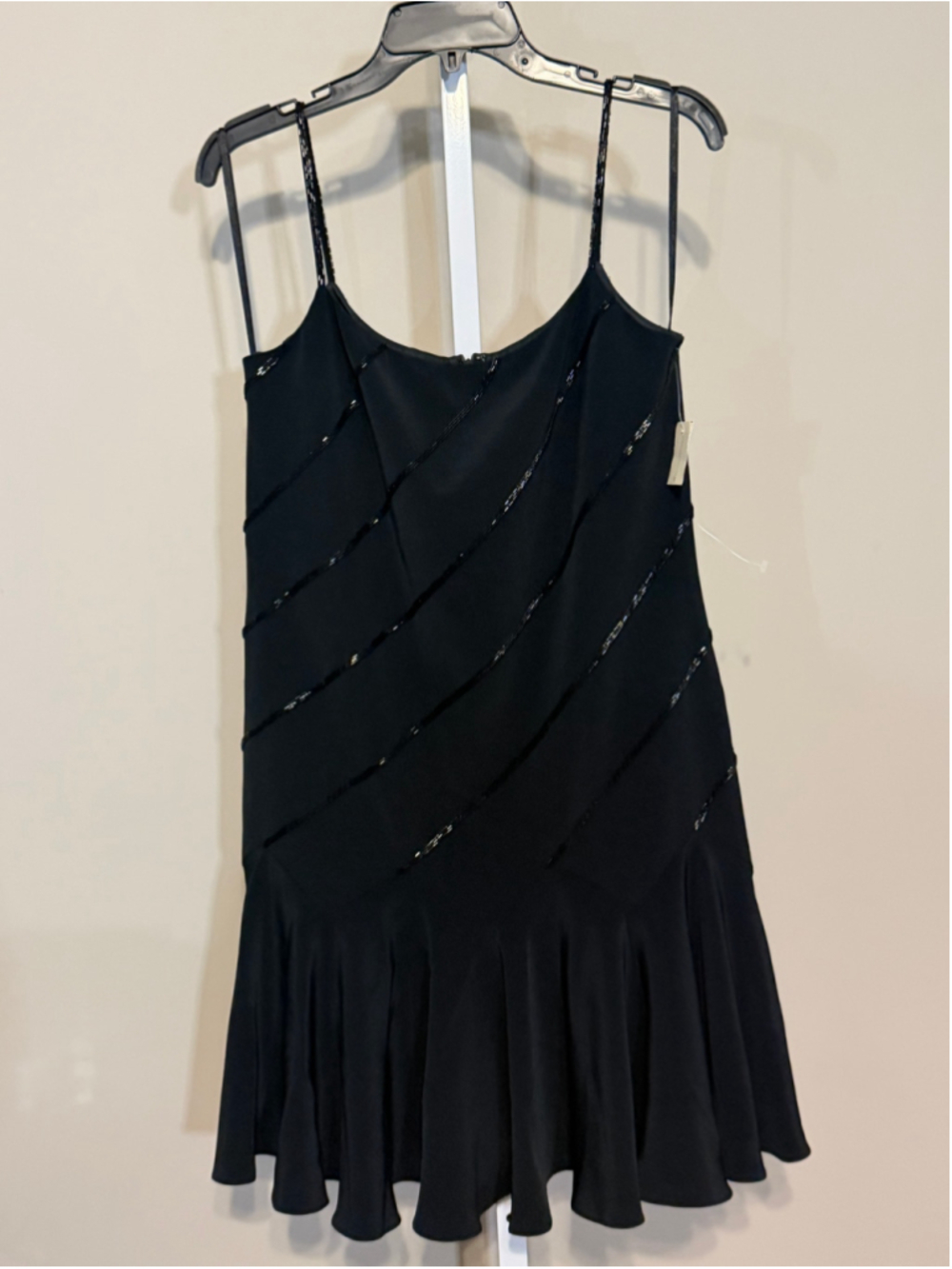 Women's Black Beaded Mini Dress